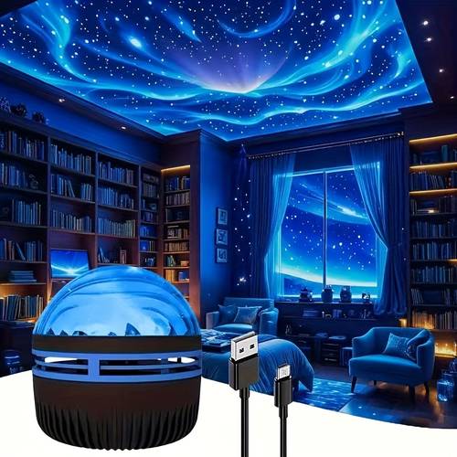 1pc aurora projection light ambient light rgb lighting effect compatible with laptops and devices ideal for bedroom camping wedding decor holidays parties powered