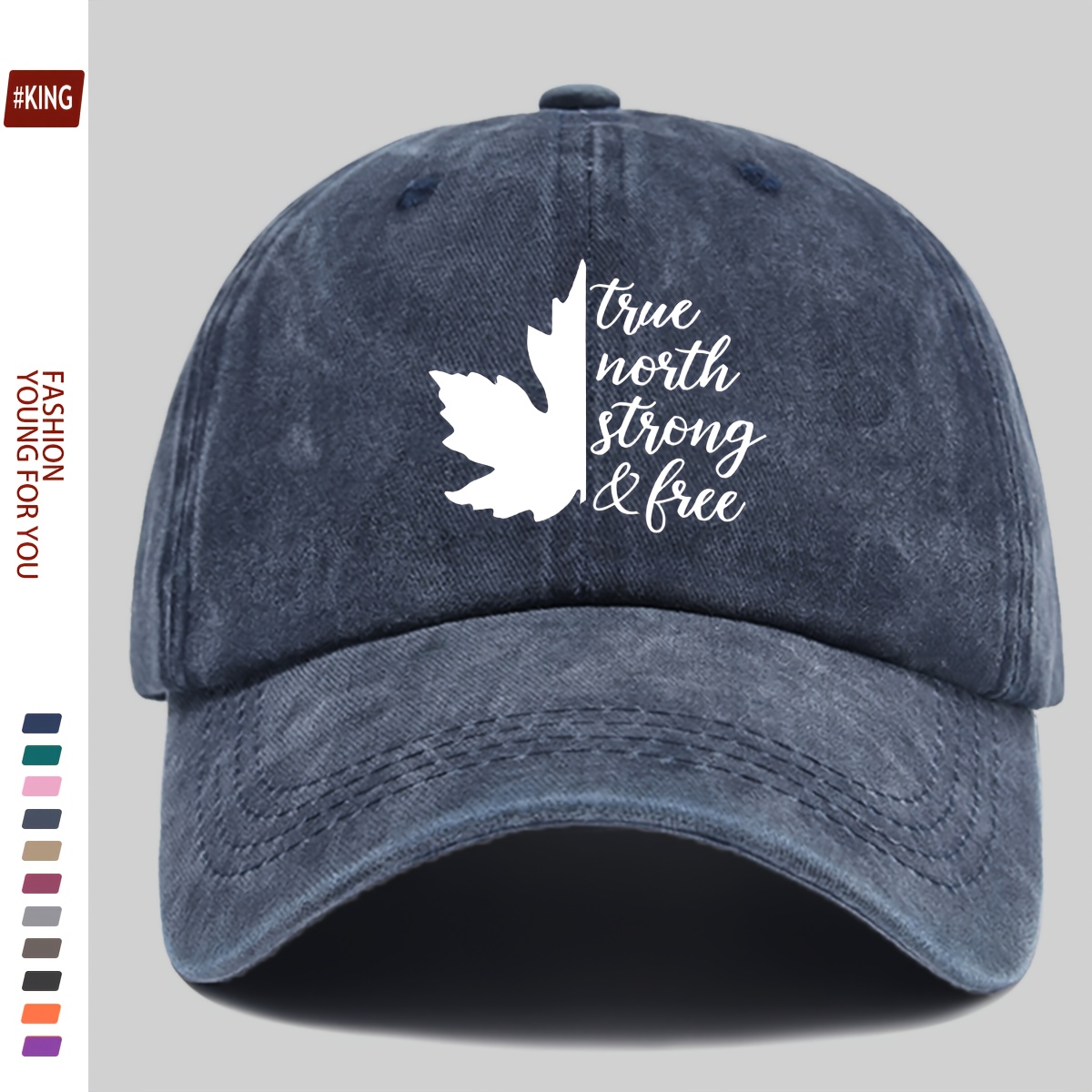 TEMU 1pc " " Maple Leaf Print Baseball - Adjustable Snapback, Lightweight Polyester, Breathable Fabric, Ideal For Outdoor Activities & Casual Attire,