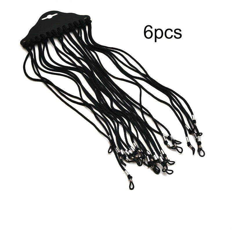 TEMU 6pcs Anti-slip Eyeglass Cord Lanyards, Black And Colored Eyewear Straps, 6 Colors ()