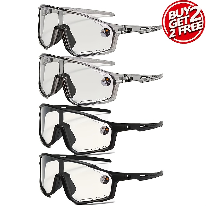 TEMU 4 Pairs Of Photochromic Men's And Women's Large-frame Trendy Fashion, Day And Night, A Must For Sports, And A Must For Gift