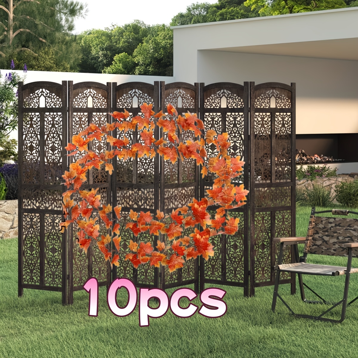 TEMU 10pcs Luxurious Large Artificial Vines, Total Length 452 Inches, Suitable For Halloween, Thanksgiving, And All Autumn Scenes, Versatile For