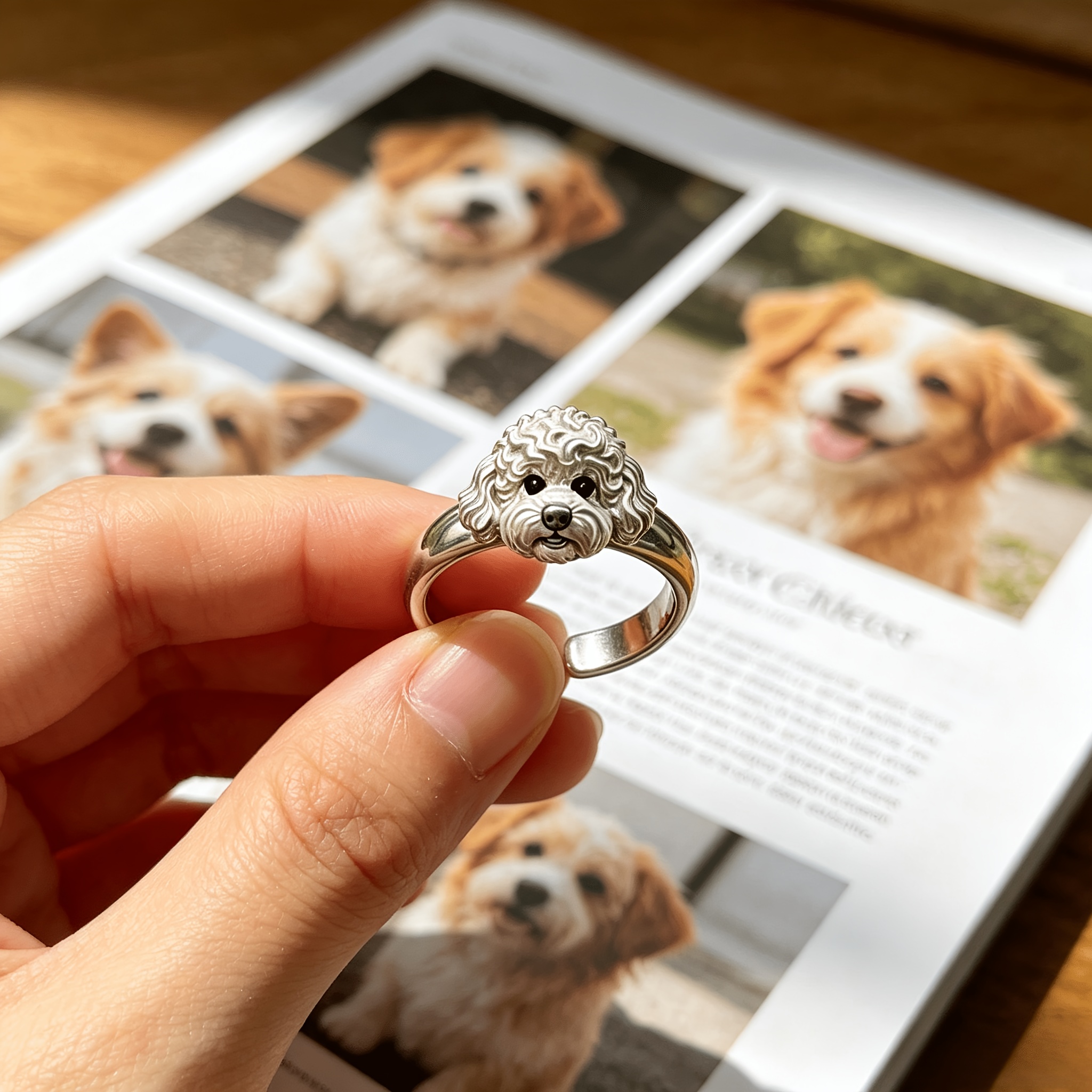 TEMU Dog Ring, Women' Luxury Niche Design, Index Finger Opening Ring, Gift For Girlfriends, Pet Enthusiasts