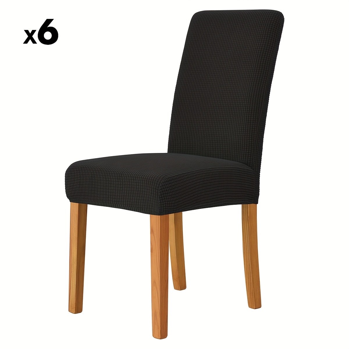 TEMU 4/6pcs Housses de chaise élastiques en fibre de pour chaise haute, hôtellerie, maison, housses de chaise de salle à manger
