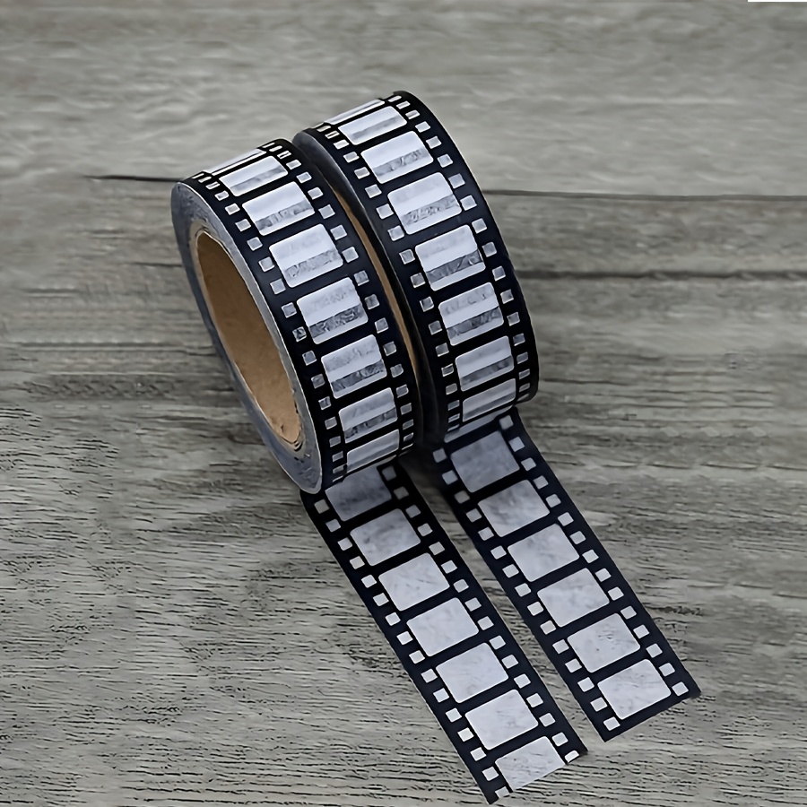 TEMU Cinta Washi de Carrete de Película Vintage, Diseño de Tira de Película Retro, 0.59In de Ancho X 32.8Ft de Largo - Ideal para Diarios y