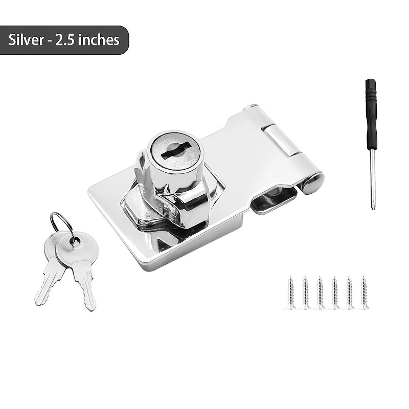 TEMU Serrure de sécurité pour meubles en alliage de robuste, utilisable en toutes saisons, facile à installer, cadenas antivol avec clé, loquet de
