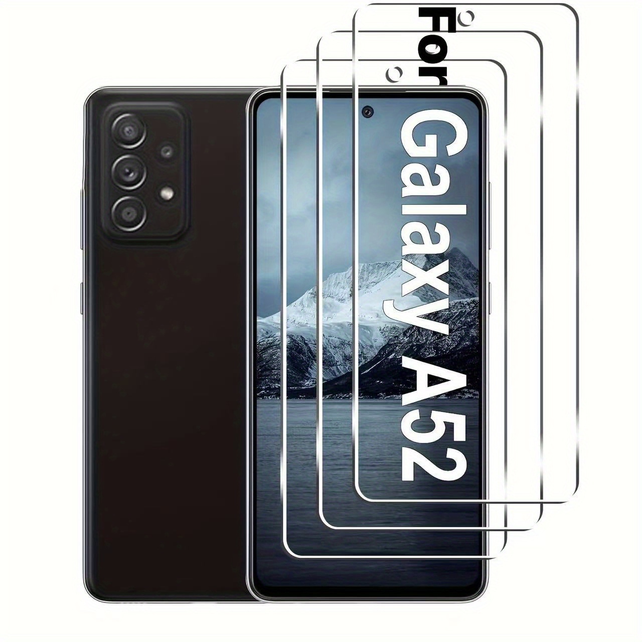 Image of 3pcs Tempered Glass Screen Protector For Galaxy A52/a56/a36/a16/a14/s24 Fe/s23 Fe/s21 Fe, Scratch-resistant, Bubble-free, Ultra Hd