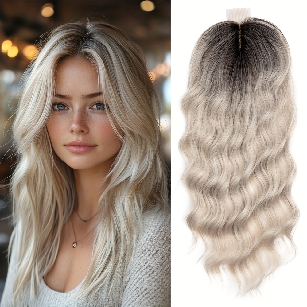20 Inch Long Wavy Clip in Hair Topper Women Thinning Hair