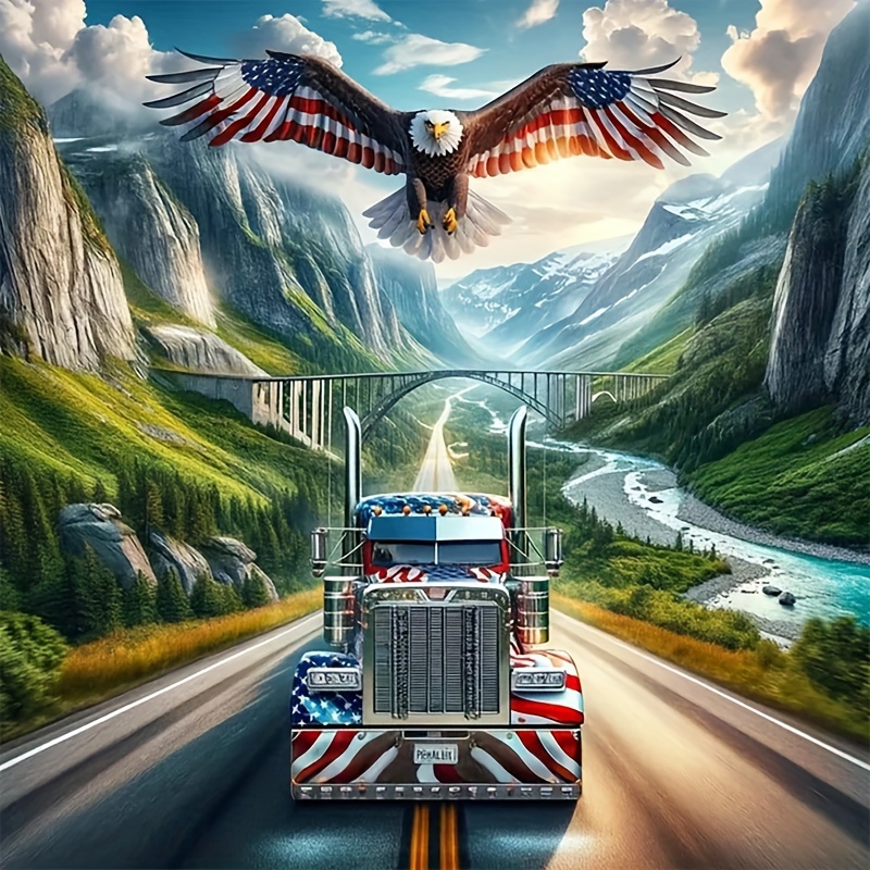 

Eagle's Journey 5d Diy Kit - Drill, Canvas Material, Beginners & Craft Lovers, Decor Gift