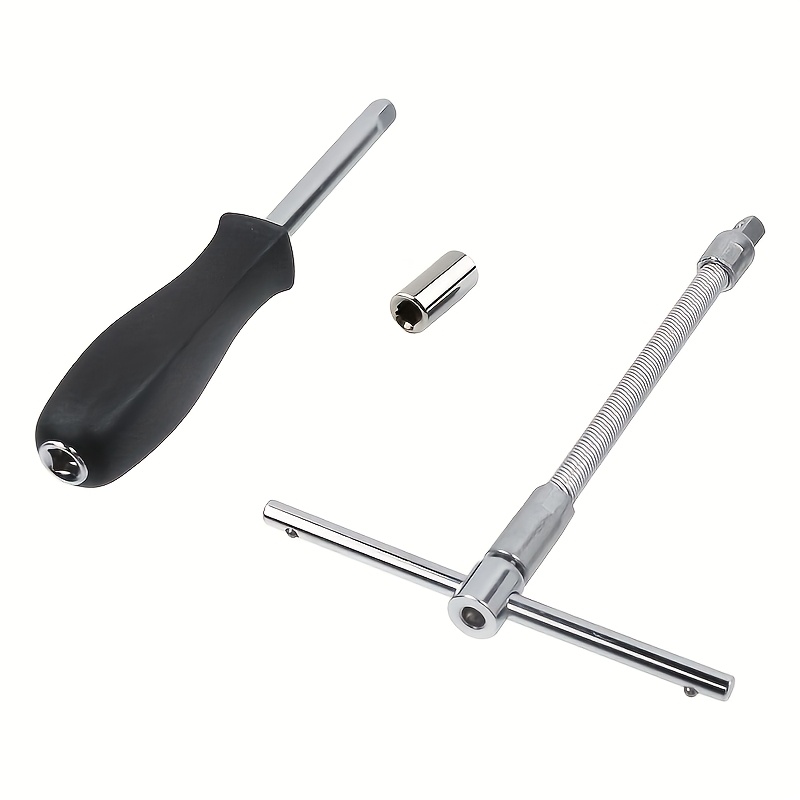 TEMU 4pcs 1/4" Drive Spinner Handle Set With Sliding & Flex Extension, Universal Impact Socket Adapter For Efficient Automotive & Mechanical Repairs
