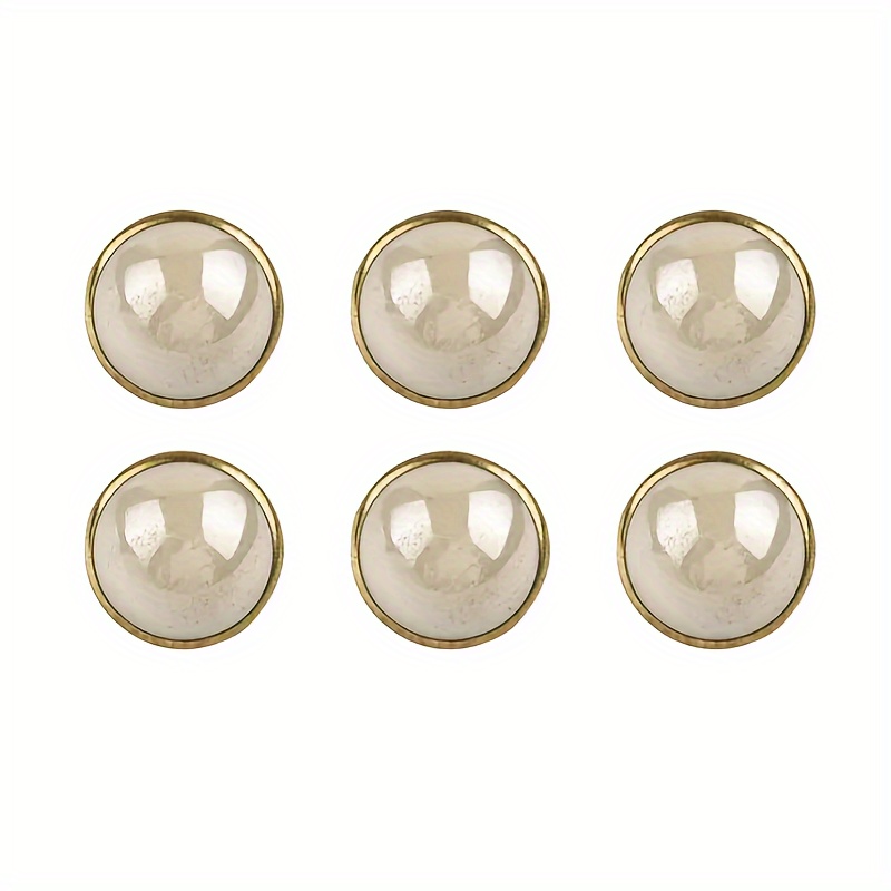 Image of 50pcs/set White Black Color Pearl Shank Buttons 10mm Diameter Sewing Buttons For Clothing Dress Diy Decoration