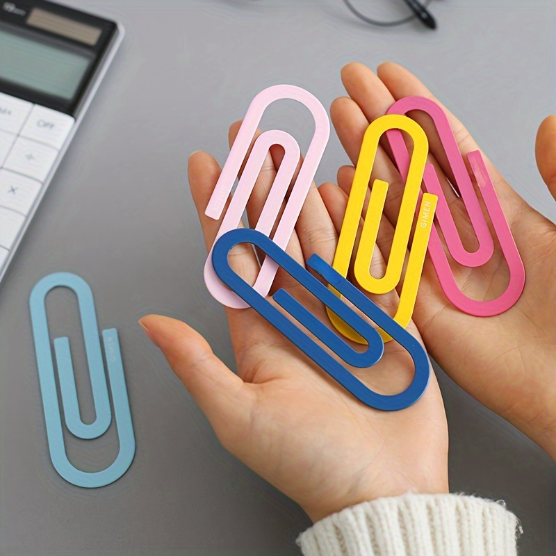 

2pcs/pack Cute Colorful Small Large Metal Paper Clip Bookmark Kawaii Stationery Paperclips Planner Clips Office School Supplies