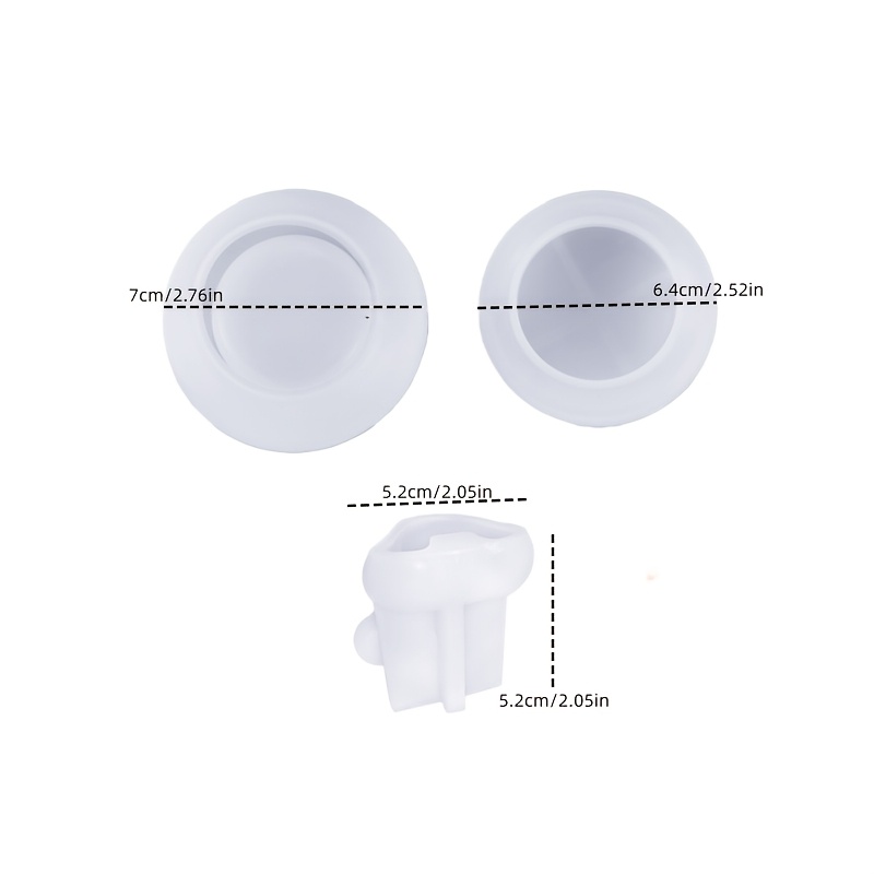 E-shop DIY Gips Silikonform 2 Stück/Set Mini Aufbewahrungsbox & Winkender Bär Tonformen DIY Runde Kerzenorganizer Form Handgemachte Gips Bastelset