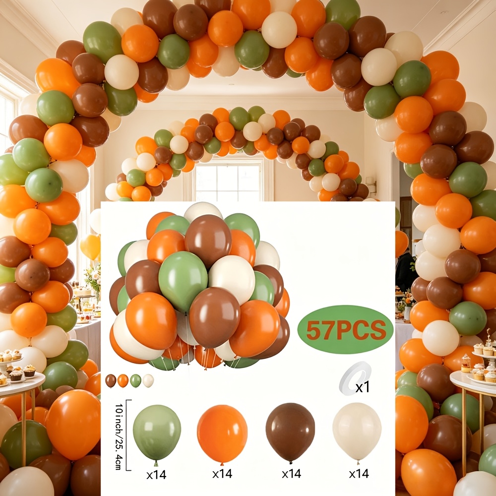 Image of 57pcs Set Of Holiday Decoration Theme Balloons Including 14 Balloons Of , Suitable For , Weddings, Father's Day, , Birthday Parties, Summer Gatherings, Pool Parties, For Halloween, Christmas
