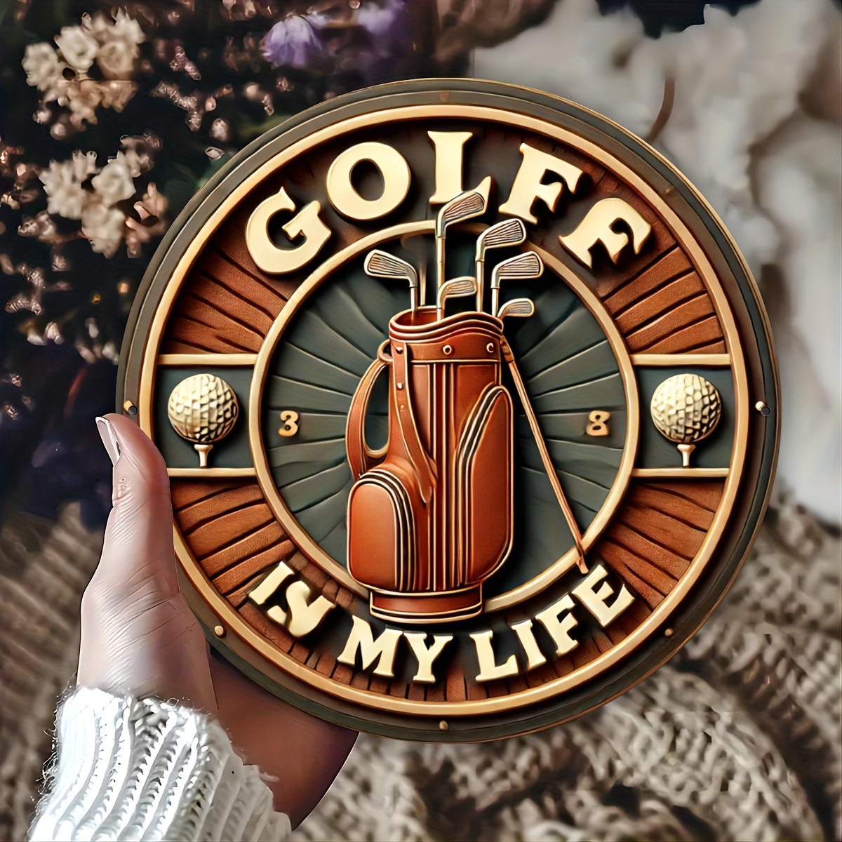 

Room Decor 1pc, 2d Flat Round 20x20cm(8x8inch) Golf " Vintage Metal Wall Art - Aluminum Sign For Home, Garden, Garage, Cafe & Bar Decor | Retro Plaque