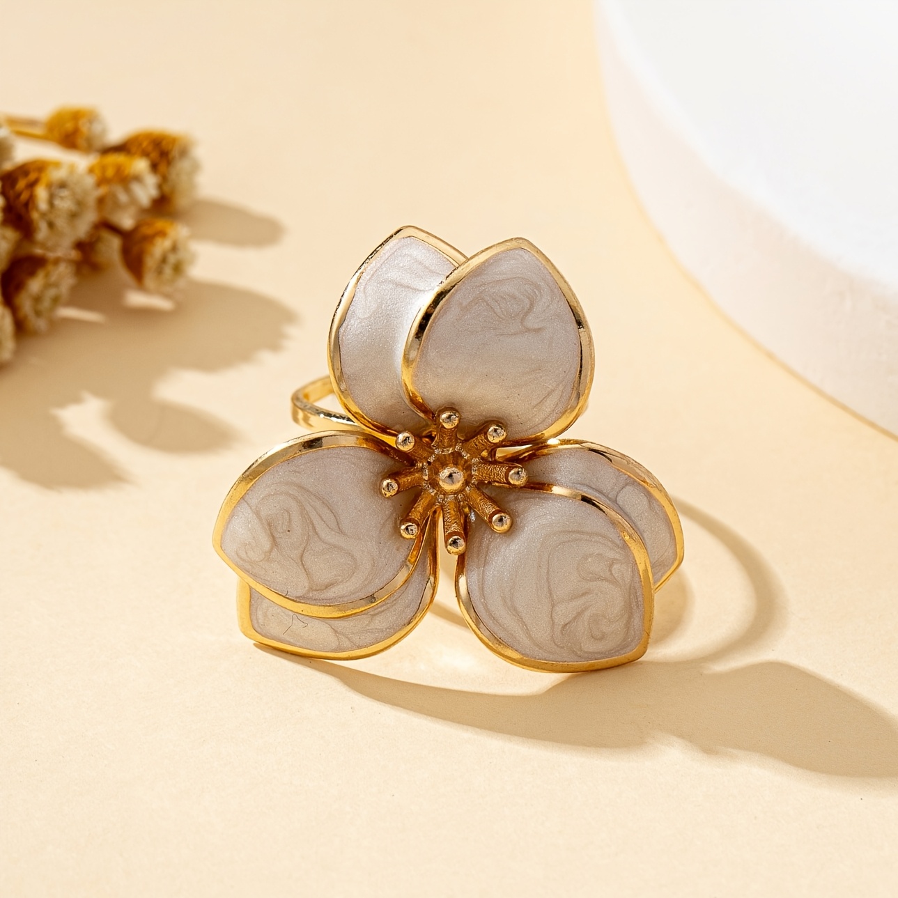Fashionable Floral Colorful Drip Adjustable Open Ring