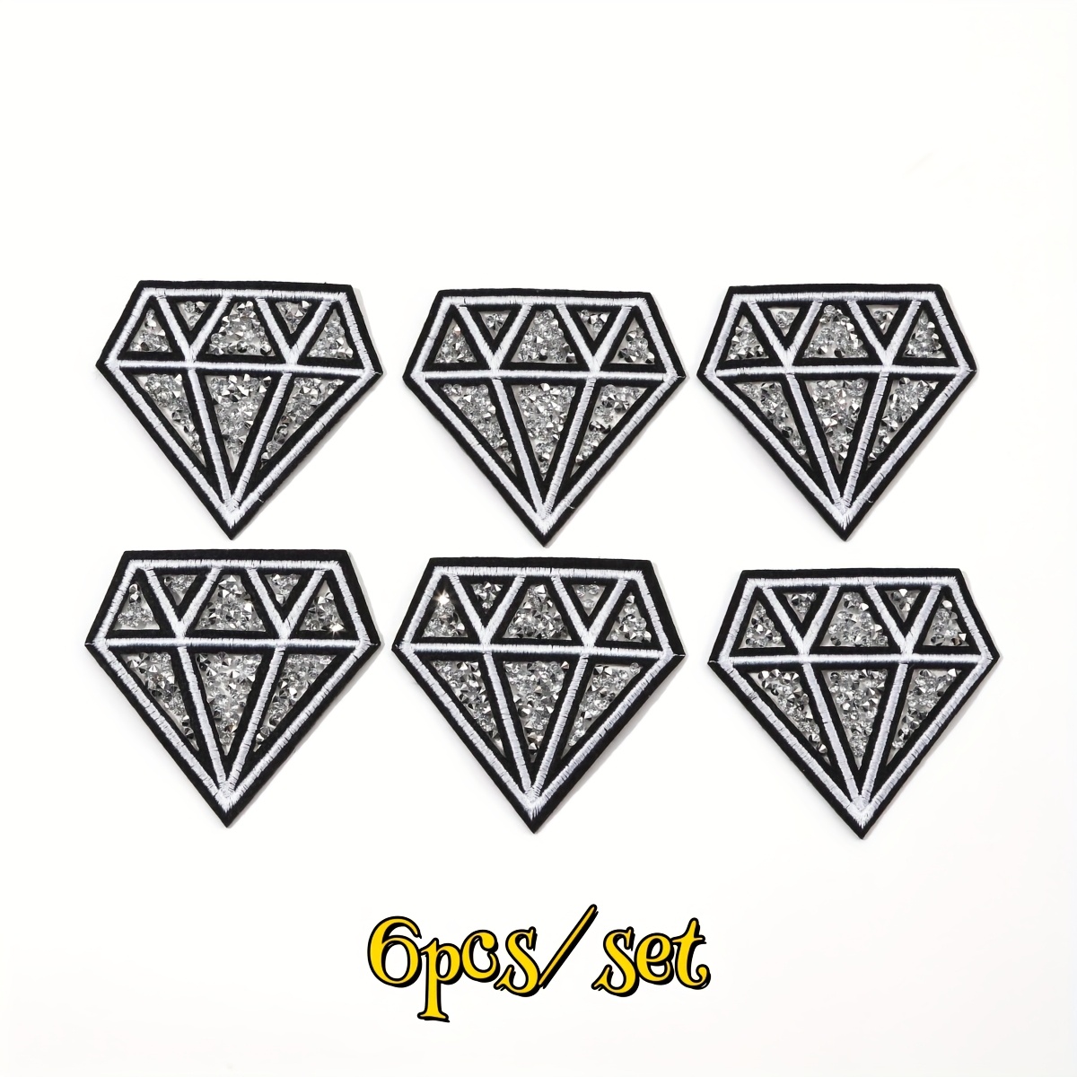 6pcs Diamond Iron On Rhinestone Embroidery Patch Engasynthetic Gemstoneent Bachelorette Bride Diy Gift