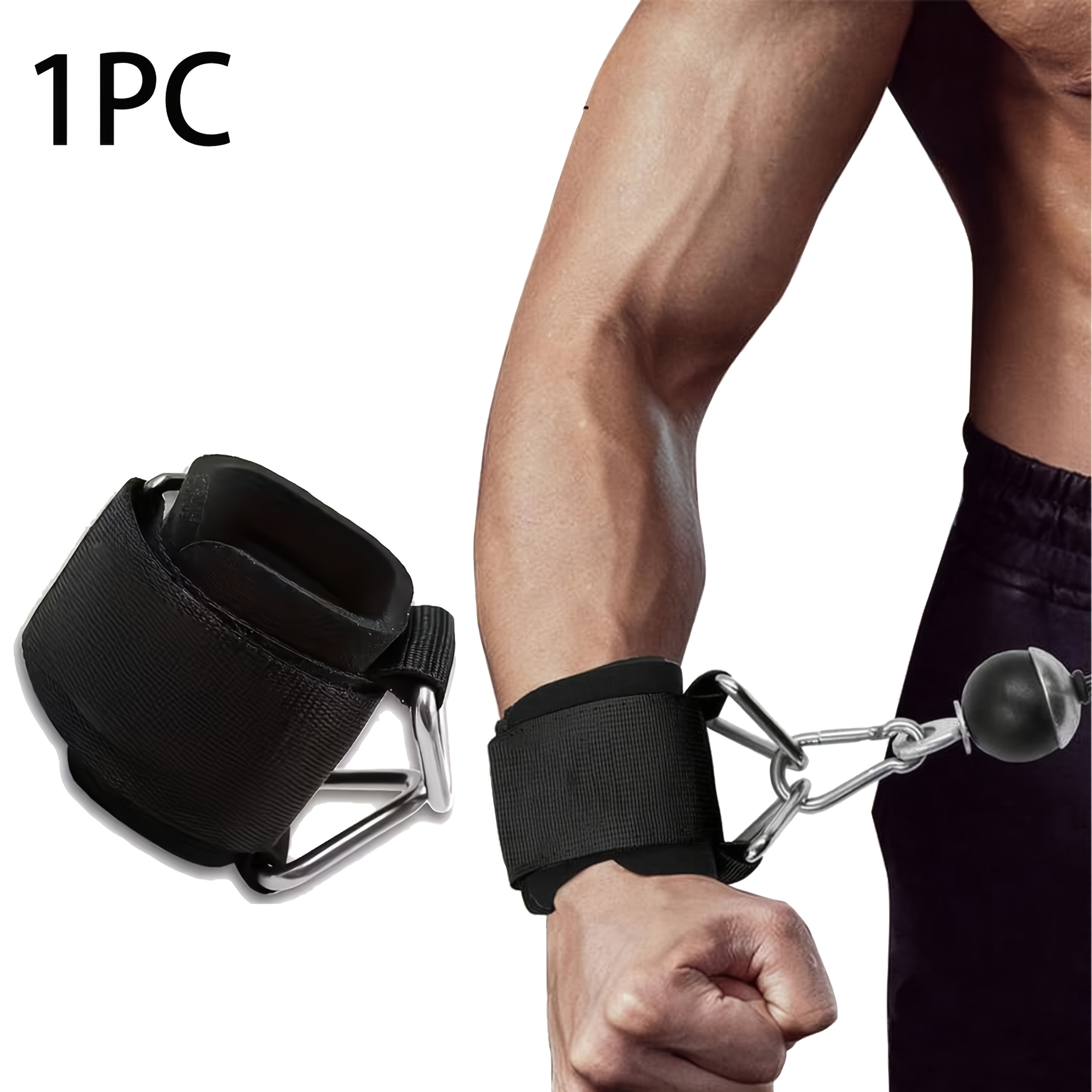 TEMU Adjustable Fitness Wristband With Anti-slip Design. Heavy-duty Adjustable Fitness Wristband - Suitable For Cable Machines, Weightlifting, , Gym