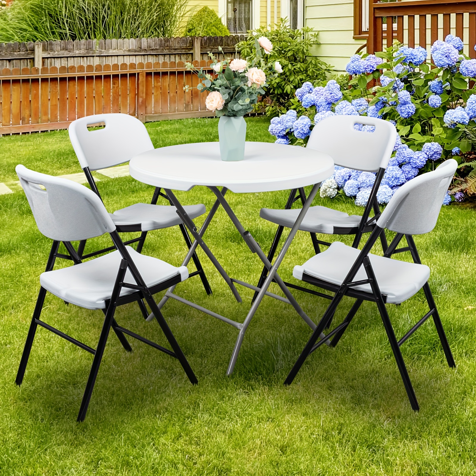 

4pcs 47*54*84cm Garden Plastic Folding Chair White