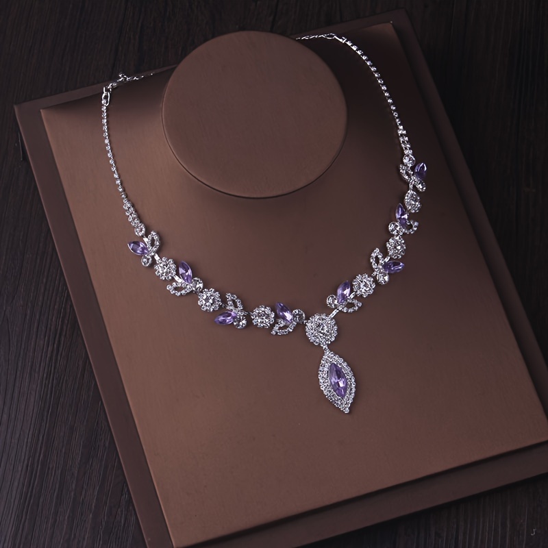 bride accessories womens fashionable necklaces earrings set - Temu