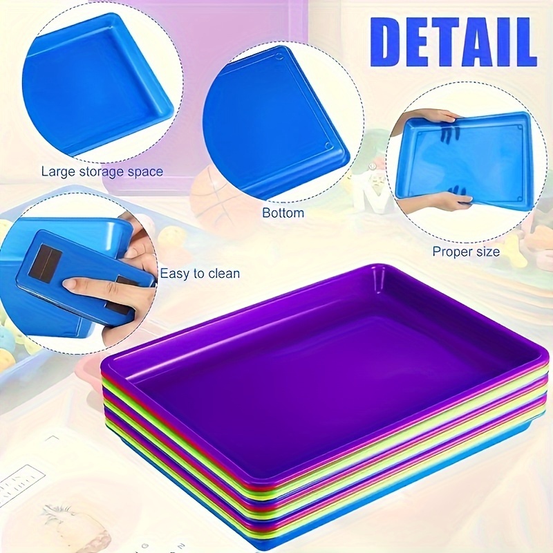 

10pcs Vibrant Plastic Art Trays - , Craft Storage For Diy Projects, Painting & Beading - Easy To Clean, Home & School Use (red/green/blue), Craft Storage Solution | Stackable Art Trays | Smooth Tray