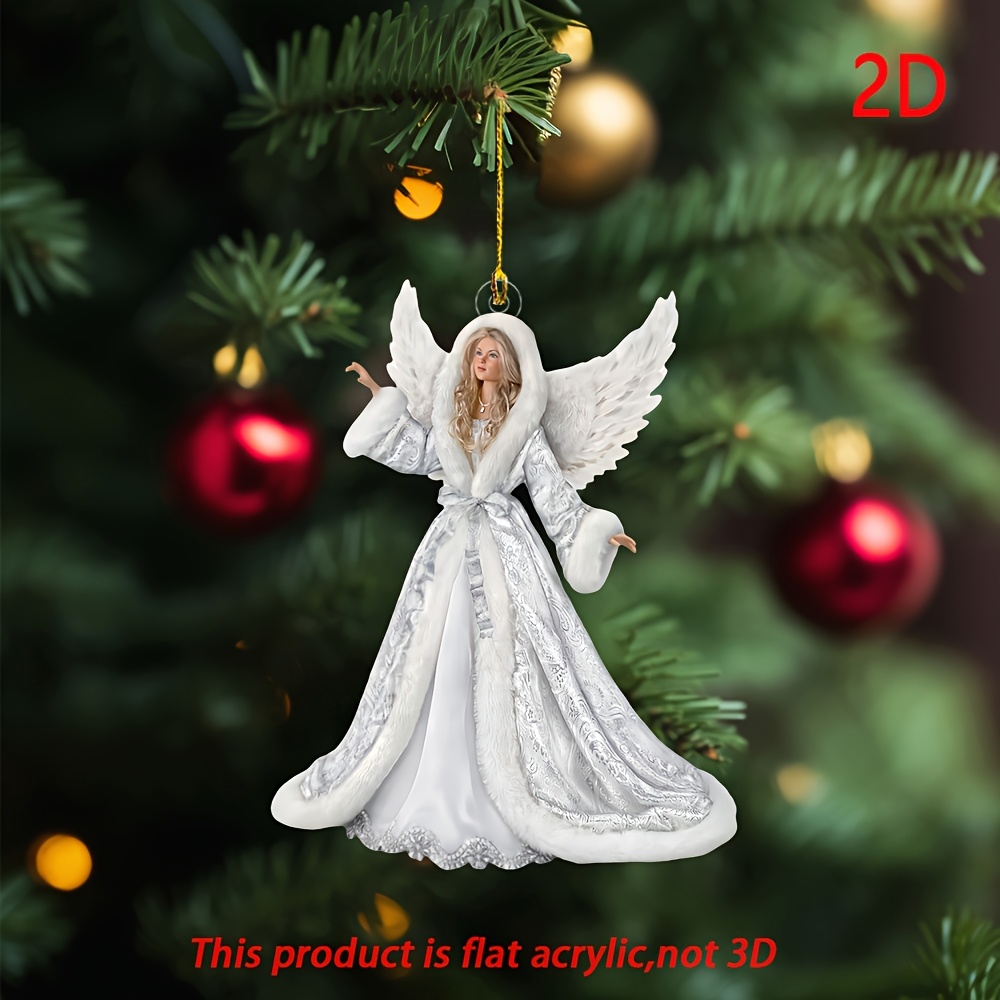 

1pc 2d Acrylic Decorations With White Cloak, Christmas Acrylic Decorations, Christmas Gifts