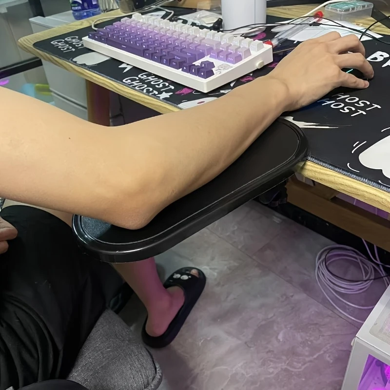 adjustable ergonomic computer armrest 180 rotating keyboard and mouse support with wrist guard comfortable typing and gaming setup blac details 5