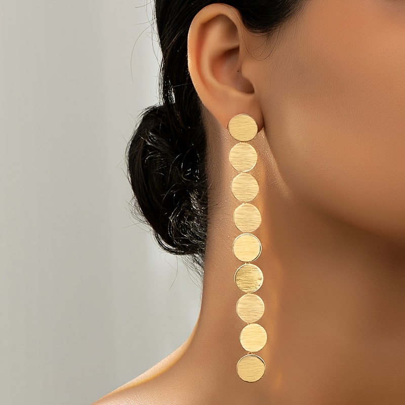 E-shop Paar modische, individuelle geometrische lange Ohrstecker für Damen, Alltags-Streestyle
