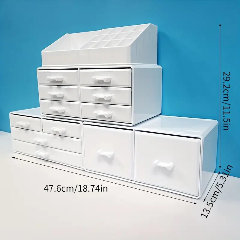 12 drawer 4 tier cosmetic storage box large capacity christmas decorative organizer jewelry and gifts display vanity bathroom dresser and countertop best for christmas Product details 3
