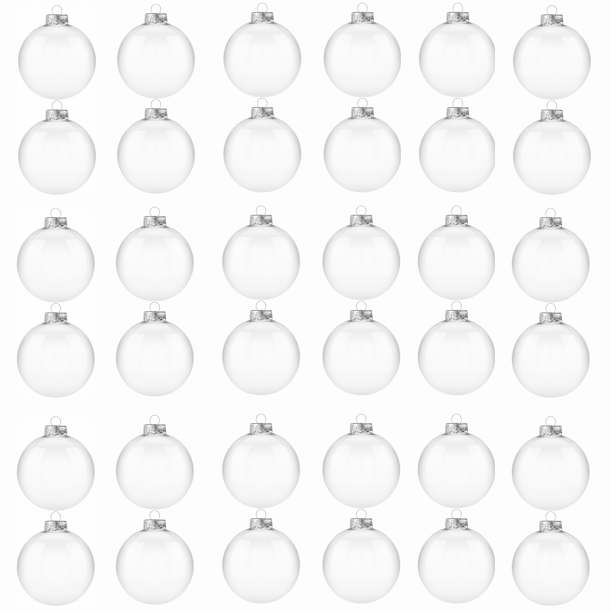 TEMU Set Of 36 Transparent Plastic Ornaments That Filled, Measuring 2., Ideal For Christmas Decorations, Suitable For Use In Weddings, Parties, And