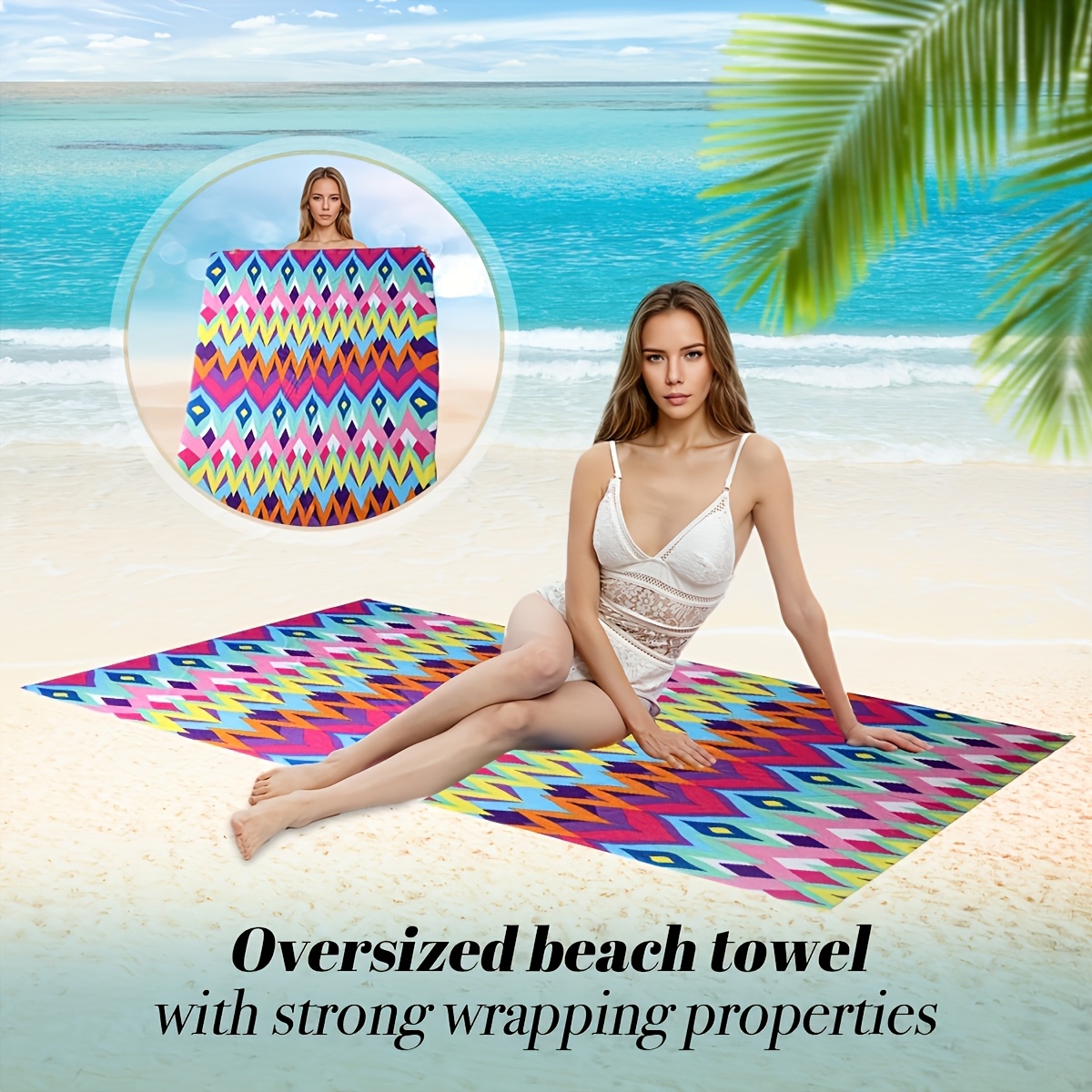 Oversized Microfiber Beach Towel Soft Quick Dry Pool Blanket_voghion.com