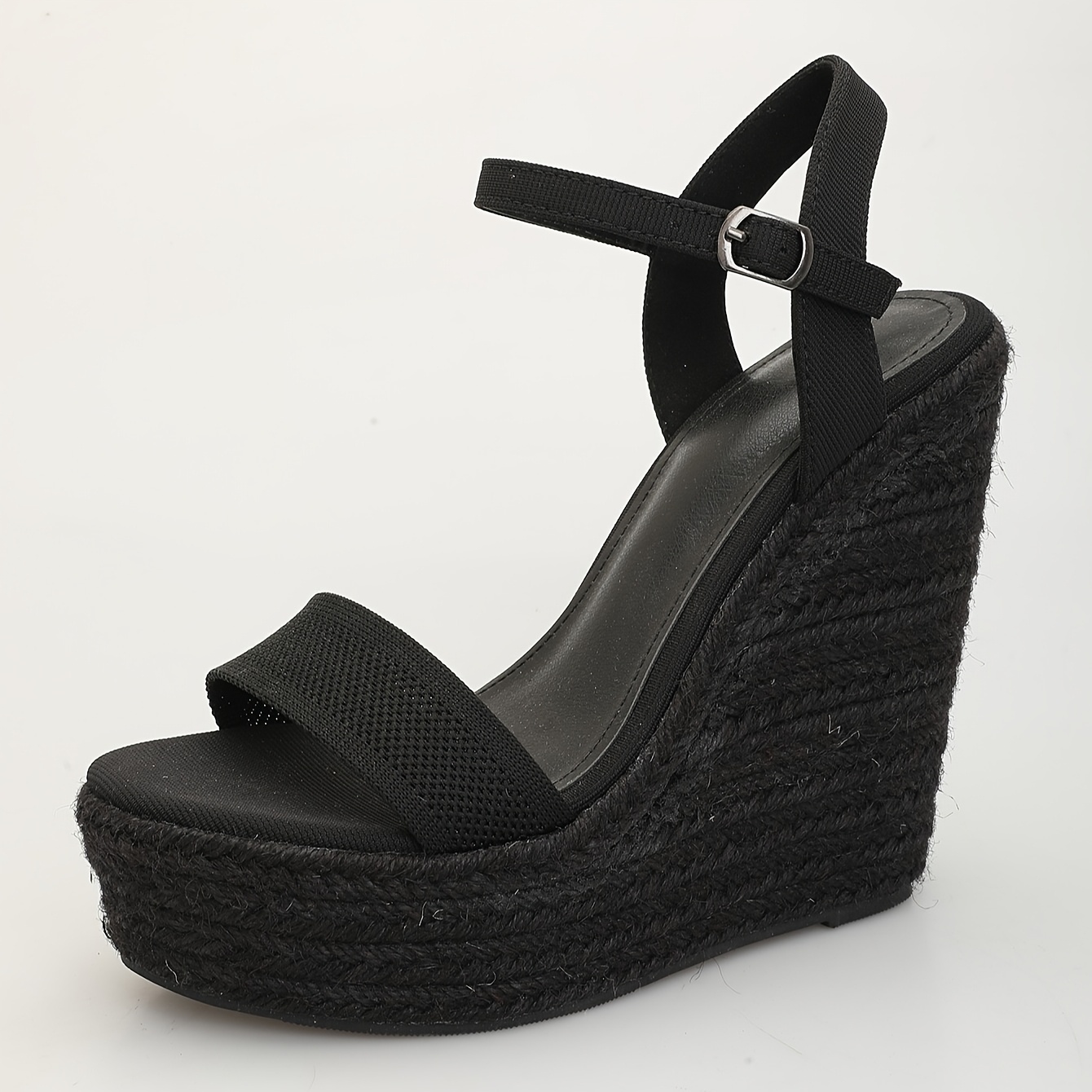 Dress Smart Black Wedge Sandals Elegant Beige Wedge Heel Sandals