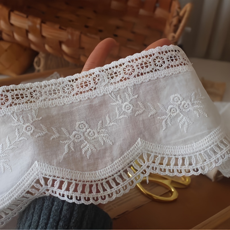 Image of 1 Meter Of Clothing Lace With Hollow Embroidery, 11.2cm Wide, Materials For Garment , Lace Trim.