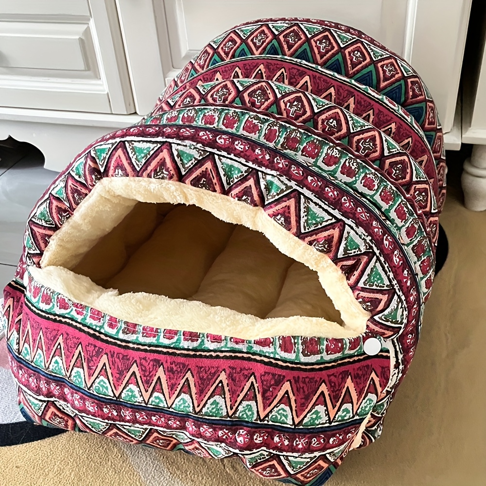 E-shop Abnehmbarer und Waschbarer Katzenhaus Katzenschlafsack, Winter Warmes Nest, Vollständig Geschlossenes Katzenhaus, Abnehmbar Vielseitig, Mehrere