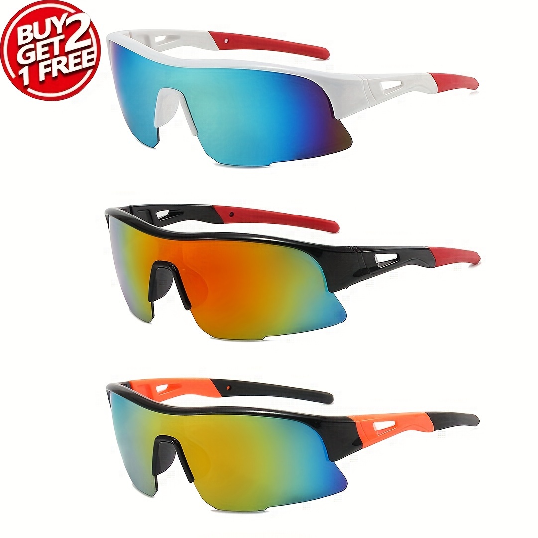 

3-pack Men's And Women's Fashionable Fashion Glasses For Outdoor Sports, Cycling And Driving
