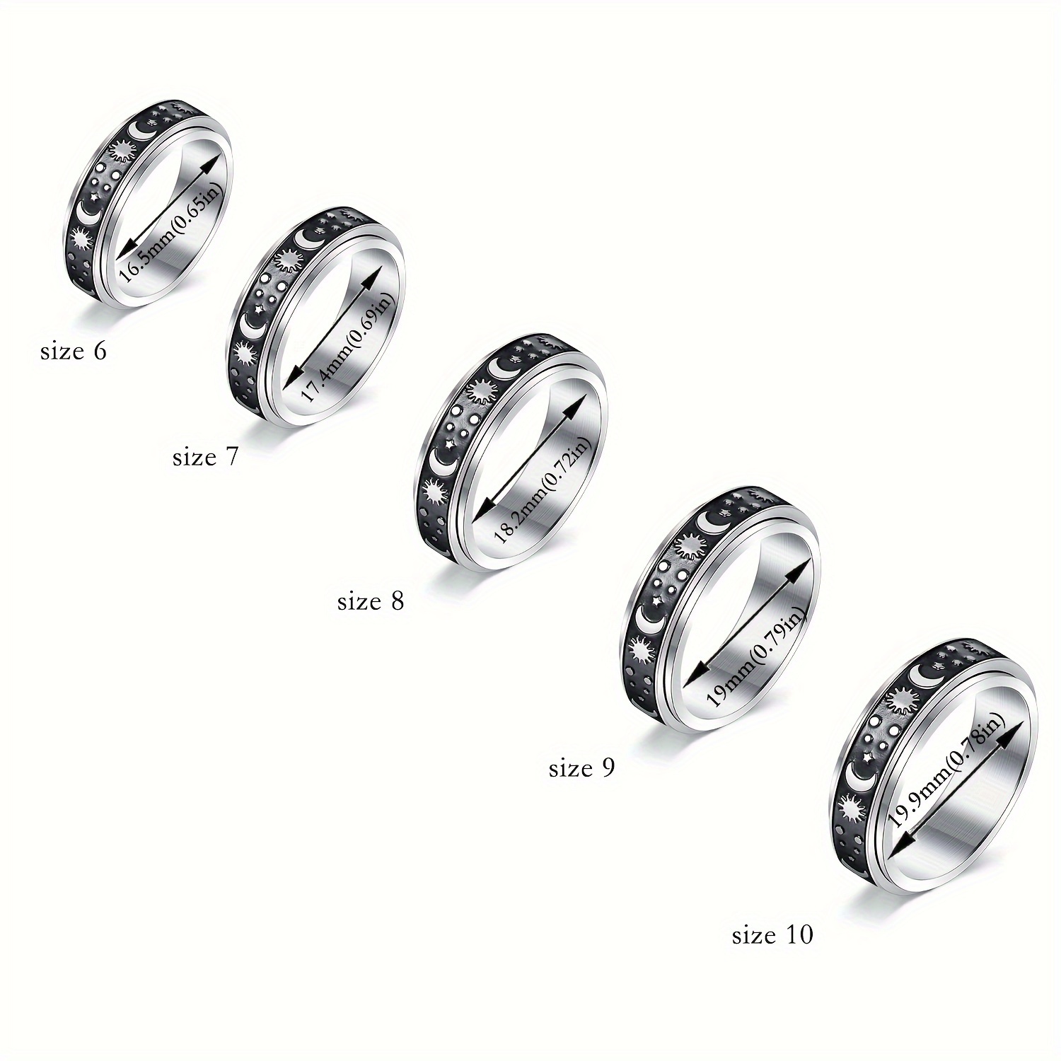 4pcs stainless steel anxiety ring for women fidget anxiety rings for anxiety rotatable spinner rings for anxiety stress relieving anxiety rings spinner women stress roller rings anxiety spinner ring size 6 10 Product details 1