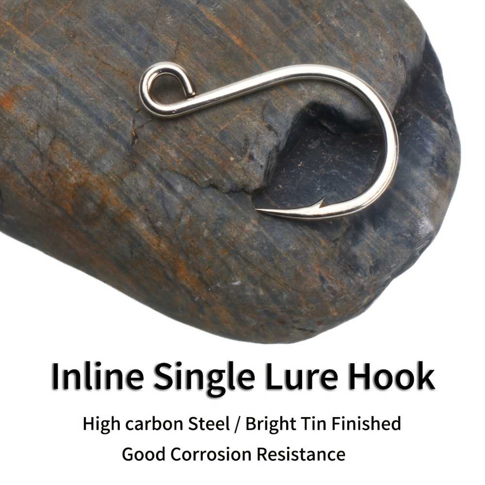 6# 4/0 Big Eye Inline Single Lure Hook High Carbon Steel Tin - Temu