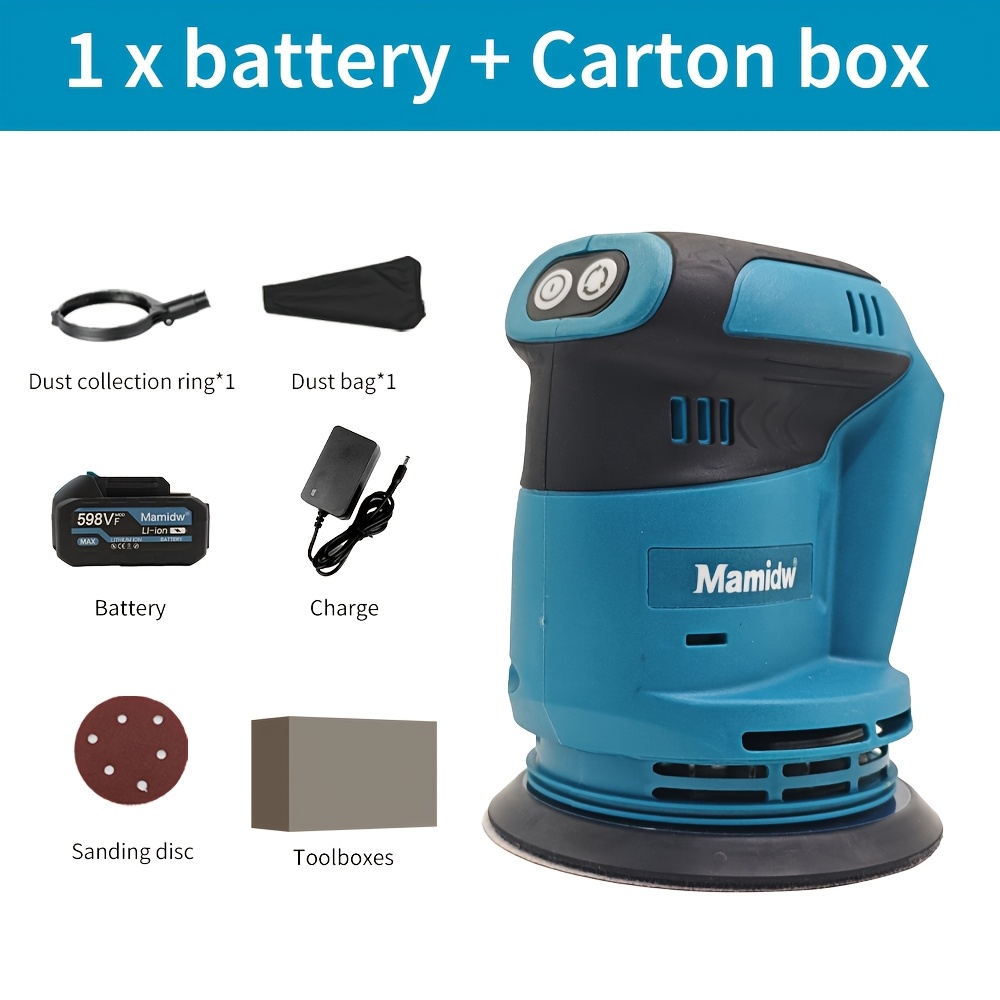 Image of 11000rpm Cordless Disc Random Orbital Electric Sander Woodworking Sanding Putty Polishing Tools For Makita 18v Battery