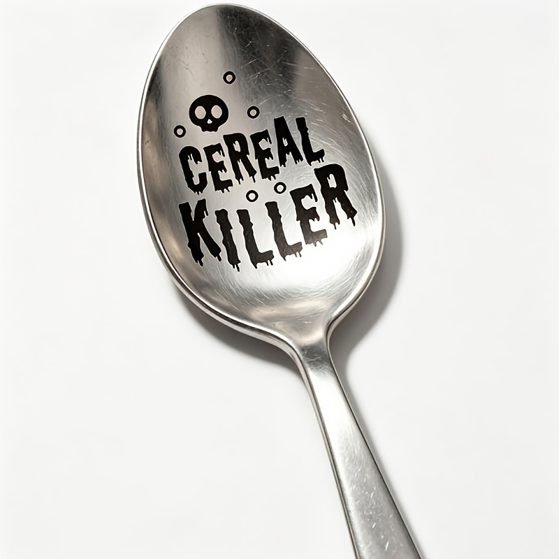 TEMU Funny Cereal Spoon Engraved Stainless Steel, Cute Gifts For Teen Men Women , Best Gifts For Birthday Graduation Christmas