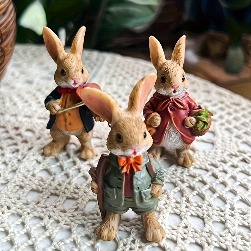Collectible Figurines ， , Playing Violin, Rustic Creative, Personalised , Bonsai Ornament, Micro Landscape, Home Decoration, Birthday Gift, Set Of 3