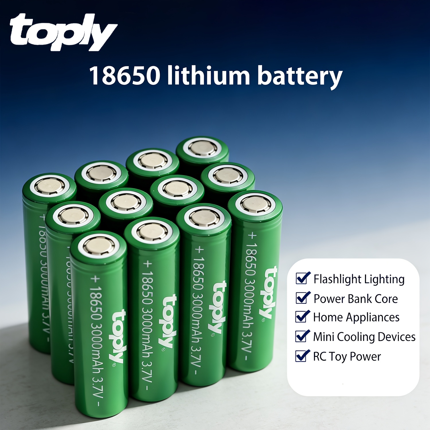 baterii reîncărcabile 18650, baterie  -ion 3.7v, ciclu de viață lung, compatibilitate largă pentru lanterne, jucării, electronice portabile - 12/6 buc