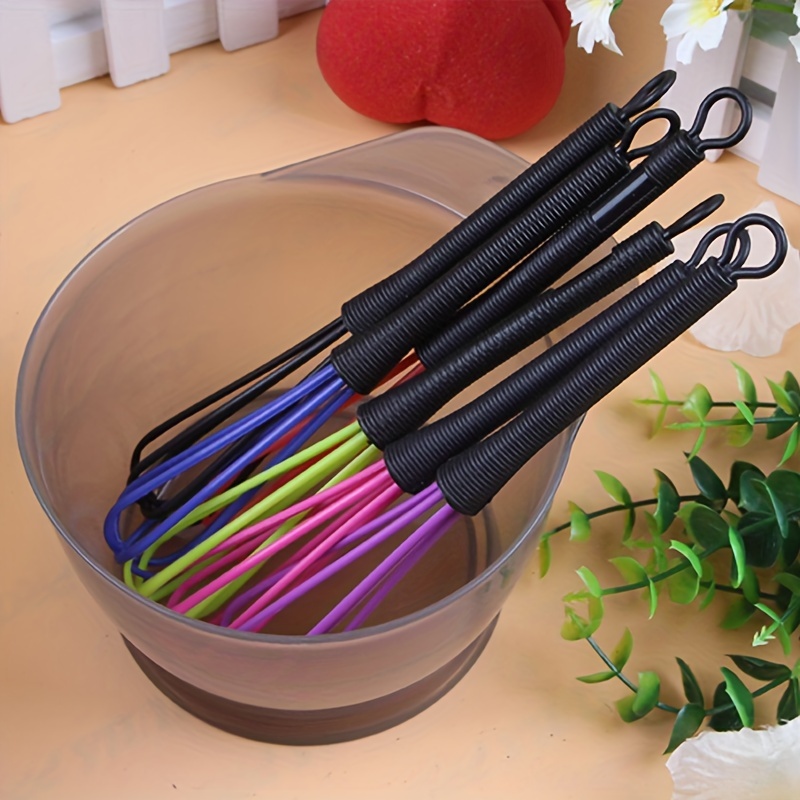 

6pcs Hair Dye Mixer Sticks - Semi-automatic Hand-pressure Egg Beater For Vibrant Hair Color Mixing, Unisex Salon & Home Use, Multi-colored Sticks For Coloring Application, Hair Dye Accessories