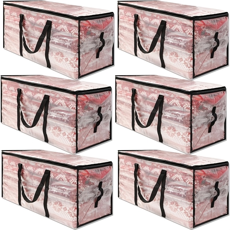 TEMU Ensemble de 6 sacs de rangement mobiles avec fermetures éclair et poignées durables, idéaux pour les vêtements et le de place d'un déménagement,