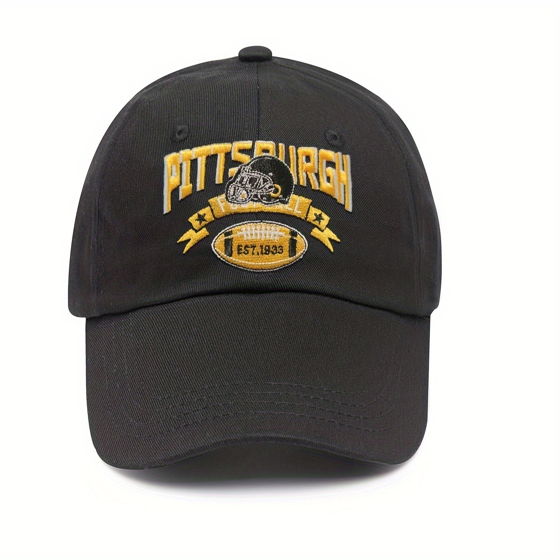 

Pittsburgh Embroidered Football Hat For Men Women Youth Team Color Baseball Cap Trucker Hats Fans Gifts Apparel