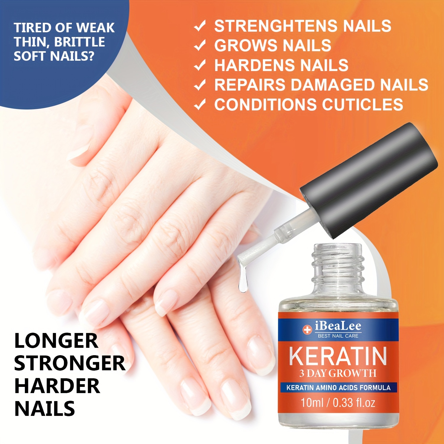 Nail Strengthening Oil, Nail Growth Enhancer, Quick 3-day Repair ...