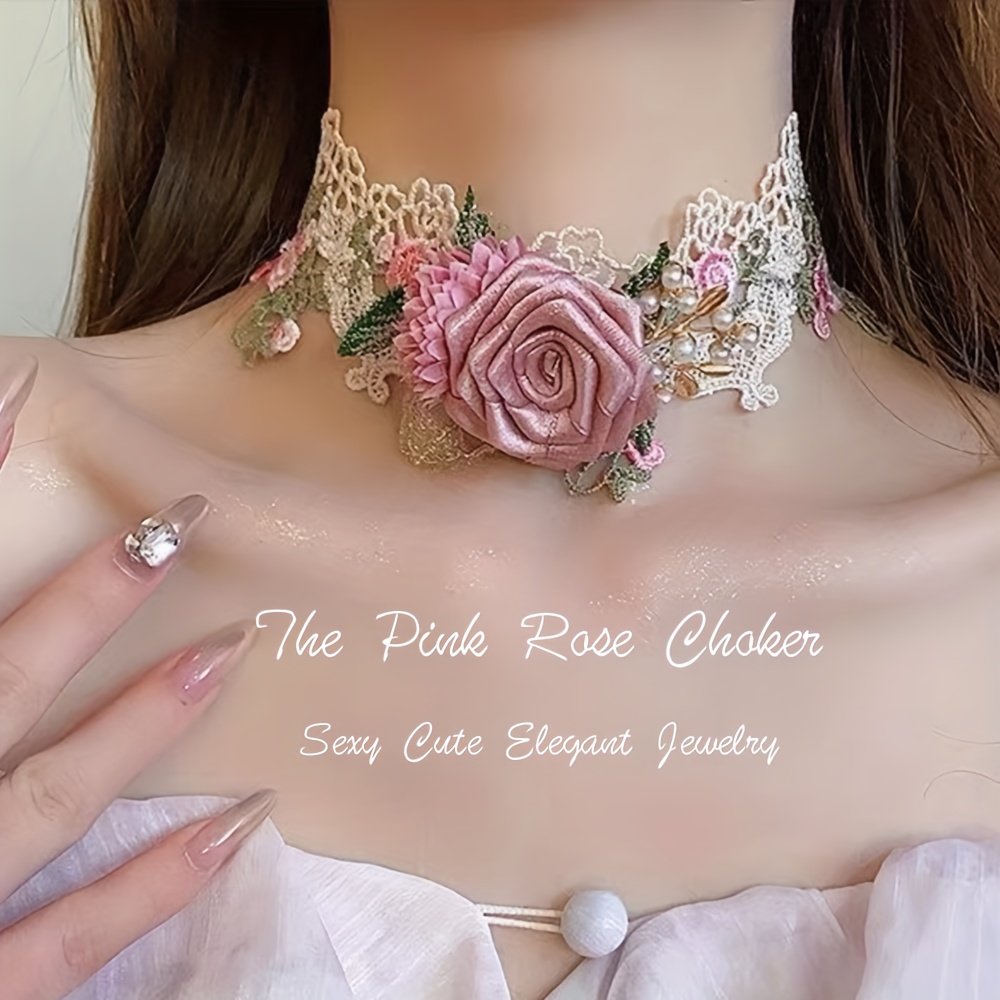 rose necklace sold on Temu United States display picture 1