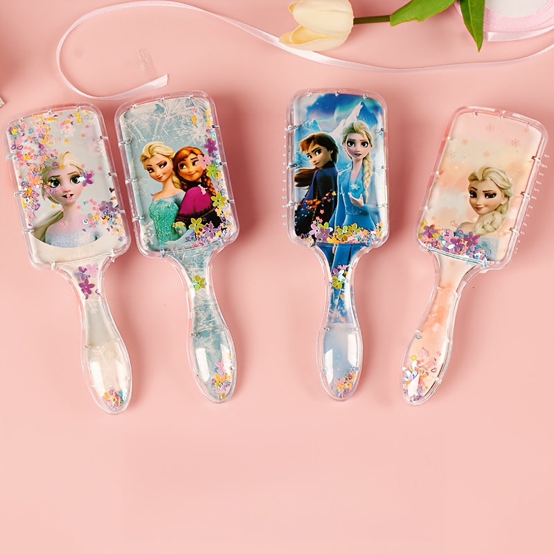 disney     anna hair comb set cute cartoon paddle brush   abs plastic no electricity needed bathroom essential for all hair types details 0