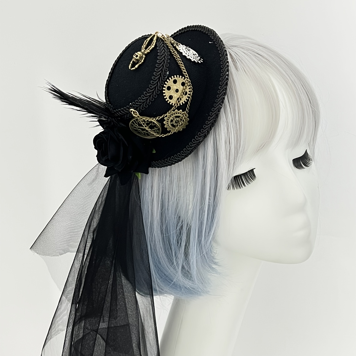 TEMU Sombreros Steampunk para Mujer con Steampunk Sombrero de Steampunk Adiciones Steampunk de Halloween para Navidad Navidad