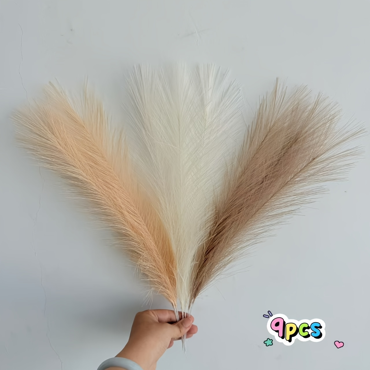 TEMU 3/9 Artificial Pampas Grass Fake Reed Flowers Suitable For Vase Decoration Home Decor Wedding Engagement Living Room Spring Summer Autumn Winter