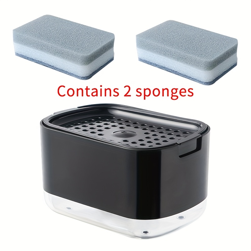 Image of 1pc Soap Dispenser Box Dish Soap Pressing Box, With Pressing Pump, Manual Sponge Pressing Liquid Dispenser, 500ml Liquid Storage Box Perfect Dish Soap Organizer Tool, Holiday Gift