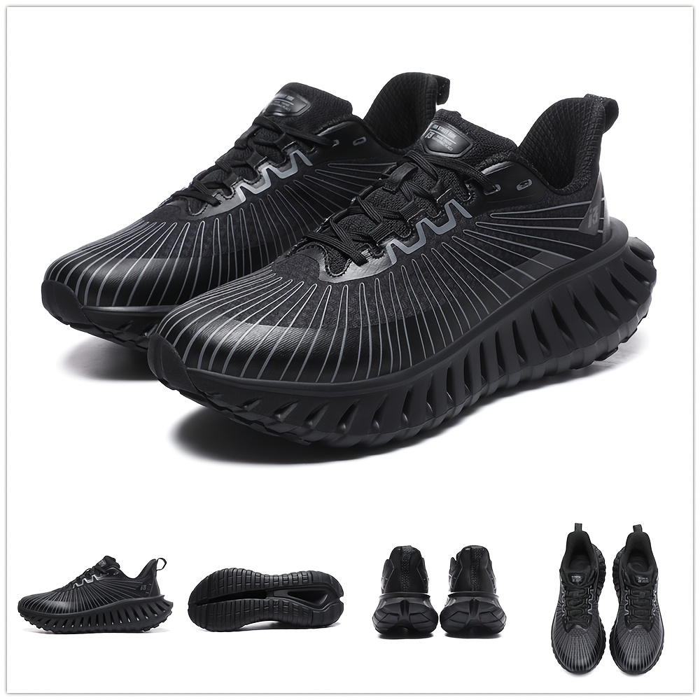 Men'S Technology Carbon Board Running Shoes | Breathable Athletic Sneakers with Cushioned Shock Absorbing EVA Chunky Sole, Casual Sporty Look, Slip-resistant Wear-resistant All-Terrain Grip for Gym, Jogging, Marathon - Running & Work Out Training Sh